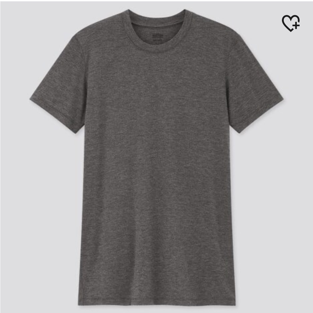 MEN’S NWT Uniqlo Heattech Crew Neck Short Sleeve T-Shirt Dark Gray